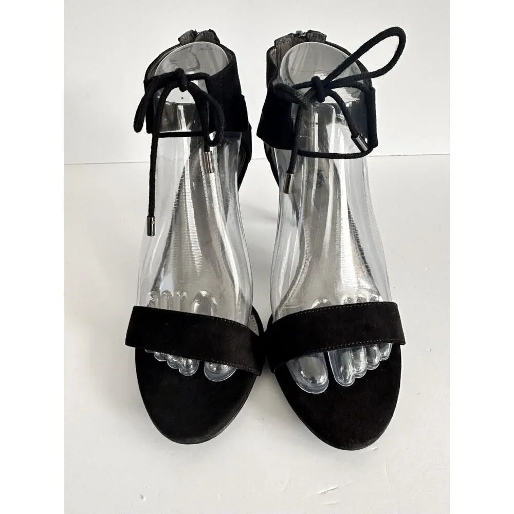 Coach and Four Women's Strappy Heel Ankle Sandals 7.5‎ Zip/Drawstrings Closure
